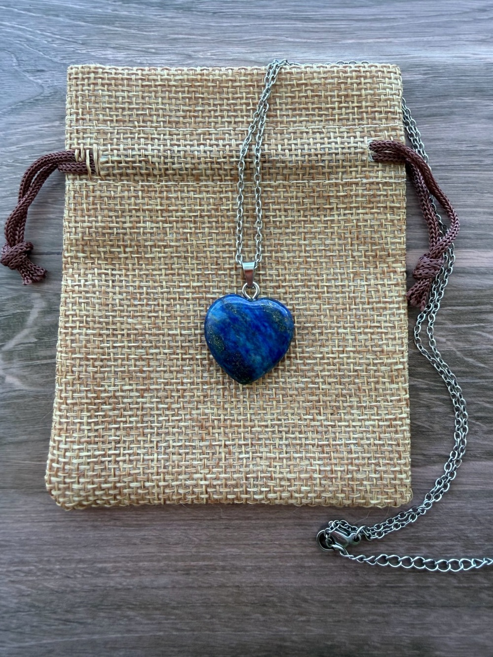 Lapis Lazuli Heart Necklace Lapis Pendant Crystal Heart Necklace Lapis Necklace